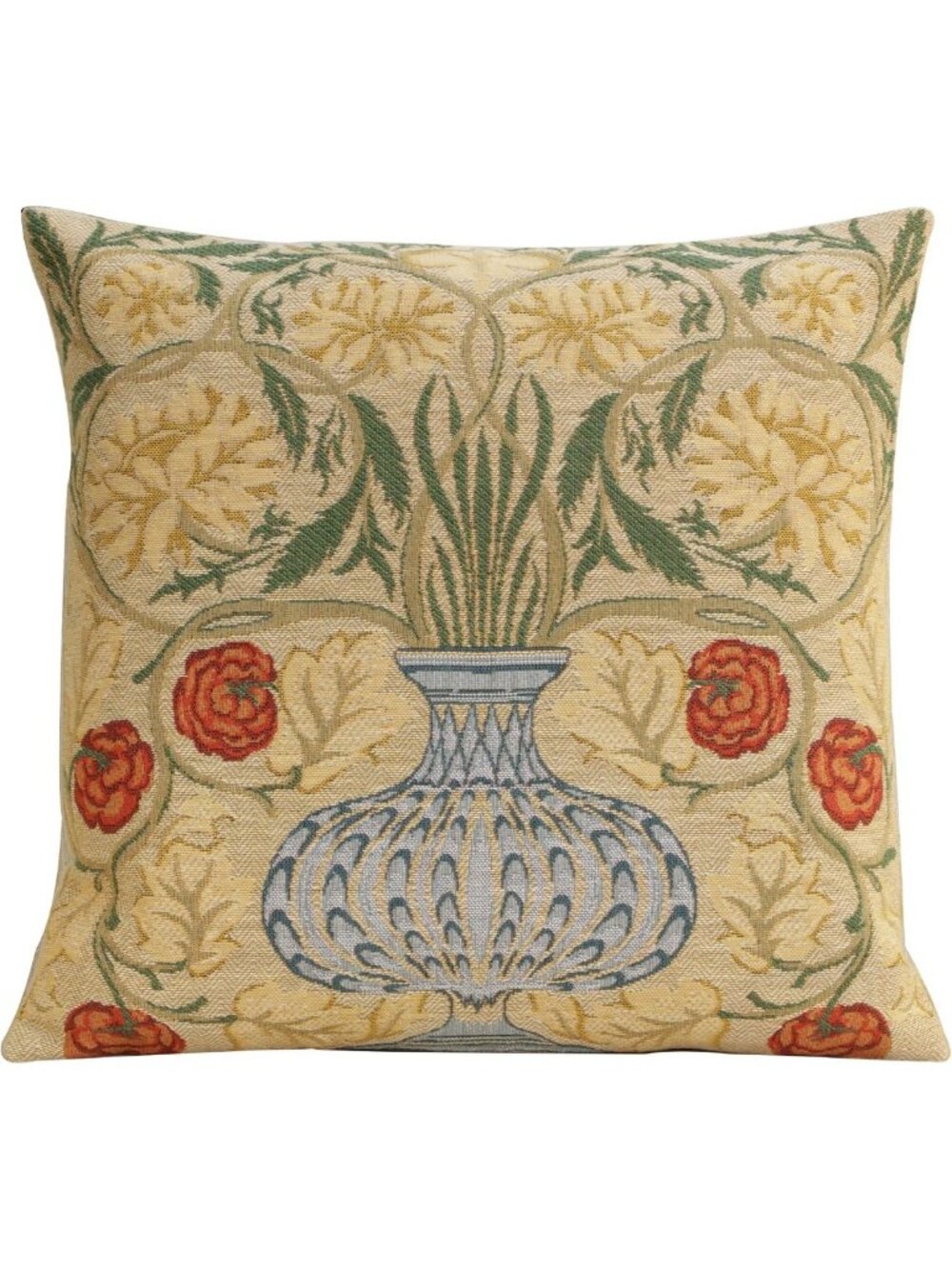 Yellow Rose Tapestry Throw Pillow Cover, Cotton, 18x18 in, Home Decor Accent